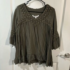Military green Laced Blouse by Tantrum *read description
